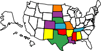 Tx, Nm, Ok, Ar, La, Mo, Tn, Al, Ms, Ks, Co,Ne, SD, ND